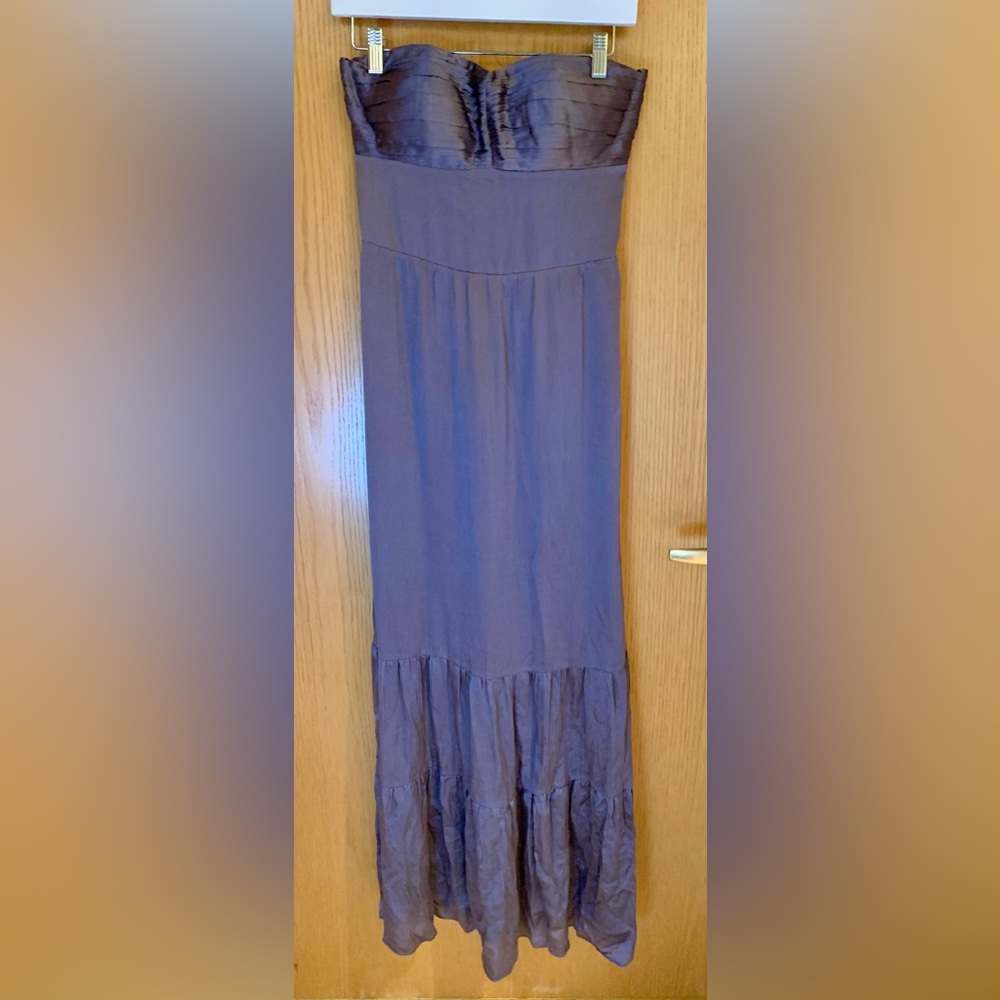NWT Banana Republic Monogram 100% Silk Sleeveless Maxi Dress in Purple-Size 4